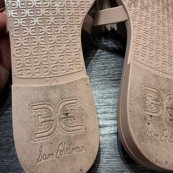 Sam Edelman Bay Jelly Double E Signature Logo Slide Sandals Rose Dust Sz 10 - Picture 8 of 10